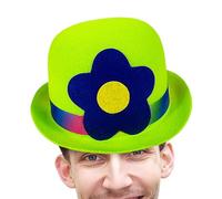 Cappello di Clown,Cappello di Clown in Feltro con parte superiore piatta - Accessori per buffone alla moda per spettacoli, all'aperto, decorazione per la casa, cosplay, raduni e festival