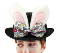 Cappello di coniglio pasquale, cappello a coppa con orecchie di coniglietto coniglietto | Migliora la tua gioia di Pasqua, squisiti accessori cosplay pasquali, accessorio per costumi festivi H