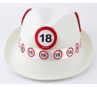 Cappello di feltro bianco con segnale stradale 18 anni