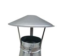 Cappello di fumo, Chimney Cowl Stainless Steel Chimney Flue Cowl Pipe Rain Cover Vent Cap,Round Windproof Cap Rain Hat,Protector Cap Ending,220mm(100mm)