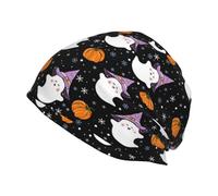 Cappello di Halloween con Simpatico Fantasma e Zucca per Uomo e Donna, Caldo Berretto Invernale Lavorato a Maglia, Morbido Cappello da Notte, Berretto con Teschio