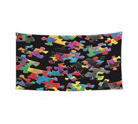 Cappello di Halloween con stampa a forma di cuore per la consapevolezza dell'autismo, cappello da strega ripiegabile per festival, feste e feste con tessuto lavabile in lavatrice