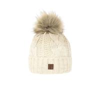 Cappello di lana con pompon moda donna con pelliccia sintetica e sfumature