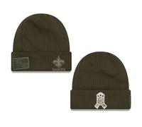 Cappello di lana NFL New Orleans Saints Salute Service Berretto Sideline...