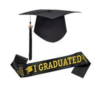 Cappello di laurea in tessuto premium e fascia Set 2025 Cappello personalizzabile con medaglioni per laurea evento universitario laurea laurea regolabile