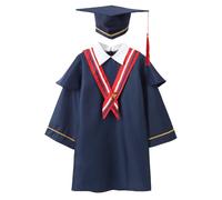 Cappello di laurea Unisex Abito da laurea Ragazze con Nappa Vestito Per Bambini Bambino Dottore Robe Set Scuola Asilo Bachelor Costume Servizio Fotografico Abbigliamento Formale Scuola Abbigliamento