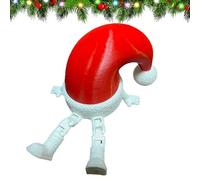 Cappello di Natale articolato - Decorazione da tavolo 3D stampata con gambe mobili - Decorazione da scrivania di Natale | per feste, classe camera da, soggiorno, appartamento, festa di nascita