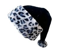 Cappello Di Natale - Cappello Da Babbo Natale | Cappelli Natalizi, Copricapo A Doppio Strato | Cappelli Di Babbo Natales In Peluche Con Stampa Leopardata Per La Sfilata Fotografica, Festa Di Cosplay