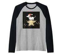 Cappello di Natale Carino Divertente Cane Stella luci Spazio Natale Maglia con Maniche Raglan