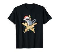 Cappello di Natale Carino Divertente Racoon Star Lights Space Xmas Hat Maglietta
