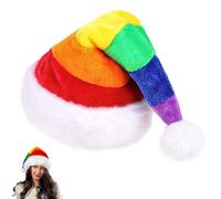 Cappello di Natale da 45 cm, cappello di Babbo Natale per adulti, 2 pezzi deluxe in velluto, unisex, comodo cappello per feste di Natale, spesso in pelliccia classica per Capodanno, forniture per