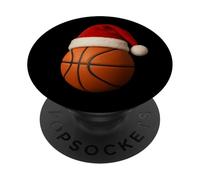 Cappello di Natale da basket divertente per le vacanze sportive PopSockets PopGrip Adesivo