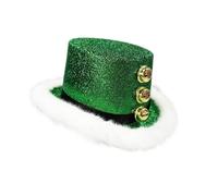 Cappello Di Natale, Divertente Copricapo Di Babbo Con Lanugine Bianca E Campana - Cappello A Tesa Larga - Per Donne Uomini Famiglia Natale Capodanno Raccolta Cosplay