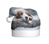 Cappello di Natale in peluche per adulti HJFCZH A Sleeping Dog Stampe morbido e confortevole per feste danze Halloween