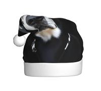 Cappello di Natale in peluche per adulti HJFCZH Pocket-eared Spotted Dog Stampe morbido e confortevole per feste balli Halloween