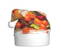 Cappello di Natale in peluche per adulti, scoiattolo, ruba frutta, stampa con tocco morbido per festa di Natale