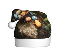 Cappello di Natale in peluche per adulti WHJSHOP Easter Treasures in the Garden Pattern con tocco morbido per festa di Natale