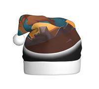 Cappello di Natale in peluche per adulti WHJSHOP Il piccolo orso sul pianeta Modello con tocco morbido per festa di Natale