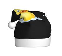 Cappello di Natale in peluche per adulti WHJSHOP Little Yellow Duck on the Cloud Pattern morbido e confortevole per feste balli Halloween