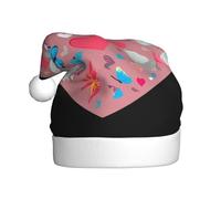Cappello di Natale in peluche per adulti WHJSHOP Love cuori e farfalle modello con tocco morbido per festa di Natale