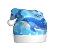Cappello di Natale in peluche per adulti WHJSHOP oceano delfino guardando te Modello morbido e confortevole per feste balli Halloween