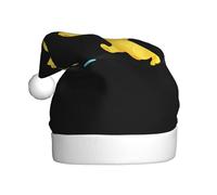 Cappello di Natale in peluche per adulti WHJSHOP Piccolo cane giallo che gioca a palla Modello con tocco morbido per festa di Natale