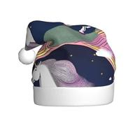 Cappello di Natale in peluche per adulti WHJSHOP The Illusion of Unicorn Picture morbido e confortevole per feste balli Halloween