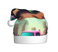 Cappello di Natale in peluche per adulti WHJSSF Cute Monster Trucks stampato morbido e confortevole per feste balli Halloween