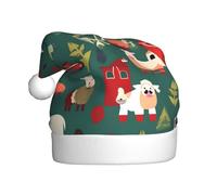 Cappello di Natale in peluche per adulti WHJSSF Farm Animals stampato morbido e confortevole per feste balli Halloween