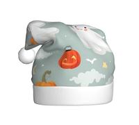 Cappello di Natale in peluche per adulti WHJSSF Happy Ghost stampato morbido e confortevole per feste balli Halloween