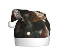 Cappello di Natale in peluche per adulti YYHHAOFA Bells sull'albero di Natale Immagine con tocco morbido per la festa di Natale