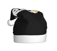 Cappello di Natale in peluche per adulti YYHHAOFA Croissant che dice ciao Immagine con tocco morbido per festa di Natale adatto per uomini e donne