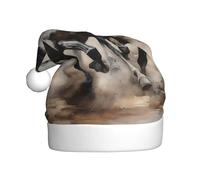 Cappello di Natale in peluche per adulti YYHHAOFA Il cavallo selvaggio al galoppo Immagine con tocco morbido per la festa di Natale
