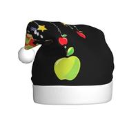 Cappello di Natale in peluche per adulti YYHWHJDE Apple Star Wind Chime stampa con tocco morbido per la festa di Natale