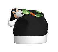 Cappello di Natale in peluche per adulti YYHWHJDE Il piccolo coniglio colorato tirando cavolo Stampa con tocco morbido per la festa di Natale