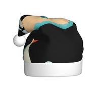 Cappello di Natale in peluche per adulti YYHWHJDE Il pisello nella barca a vela Stampa con tocco morbido per la festa di Natale