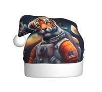 Cappello di Natale in peluche per adulti YYHWHJDE Little Tiger in Space Printing con tocco morbido per festa di Natale