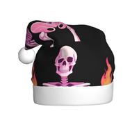 Cappello di Natale in peluche per adulti YYHWHJDE Lo scheletro che controlla il desiderio stampa con tocco morbido per la festa di Natale