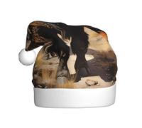 Cappello di Natale in peluche per adulti YYHWHJDE North American bisonti mandria stampa morbido e confortevole per feste balli Halloween