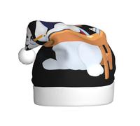 Cappello di Natale in peluche per adulti YYHWHJDE Piccolo coniglio bianco che fa i compiti Stampa morbido e confortevole per feste balli Halloween