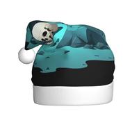 Cappello di Natale in peluche per adulti YYHWHJDE Scheletri nel buco nero Stampa morbido e confortevole per feste balli Halloween