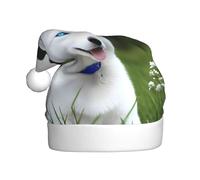 Cappello di Natale in peluche WHJSHOP Blue Eyed White Husky Pattern morbido e confortevole per feste balli Halloween