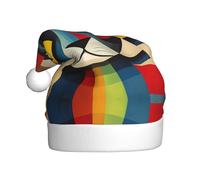 Cappello di Natale in peluche WHJSHOP Modern Art Cat Pattern morbido e confortevole per feste balli Halloween