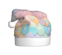 Cappello di Natale irregolare colorato puzzle, cappelli di Babbo Natale per adulti cappello di velluto comfort per Capodanno festa
