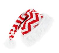 Cappello di Natale lavorato a maglia per adulti fiocco di neve ondulato a righe morbido peluche cappello di Babbo Natale carino decorazione festa forniture cappelli di Babbo Natale per gatti