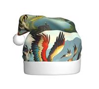 Cappello di Natale peluche adulto HJFCZH Gli uccelli stanno ballando. Stampe morbide e confortevoli per feste danze Halloween