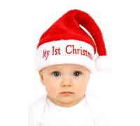 Cappello di Natale per Bambino, Il Mio Primo Cappello di Natale per Neonato Bimbo Morbido Lavabile Cappellino Festa Inverno Capodanno Foto