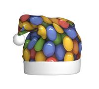 Cappello di Natale puzzle palla colorata, cappelli di Babbo Natale per adulti cappello comfort velluto per Capodanno festa festiva