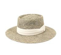Cappello di paglia Angelica naturale da donna estivo classico a tesa larga piatta retro cappelli di paglia per, 1, 6 7/8 / 7 1/8