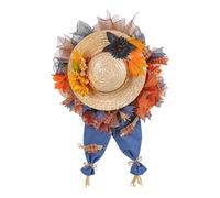 Cappello di paglia autunno Ghirlande spaventapasseri, decorazioni per ghirlande autunnali | Ghirlande autunnali per porta esterna per la parete della porta della finestra